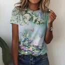 Blusa Feminina Manga Curta Floral