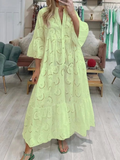 Vestido Longo Verão Com Mangas Lezi