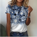 Blusa Feminina Manga Curta Floral