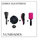 Kit 5  Escova Mágica + Escova Polvo + Escova Raquete + Touca De Cetim + Xuxinha De Cetim