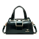 Bolsa De Couro Feminina Crossbody Padrão Crocodilo - Croco Clutch