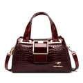 Bolsa De Couro Feminina Crossbody Padrão Crocodilo - Croco Clutch