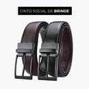 Calça Social Clássica Alfaiataria Gentleman / Cinto Social Couro