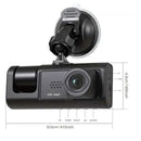 Câmera Veicular com Visão Noturna IR, Gravação em Loop e Tela IPS de 2" 1080P