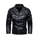 Jaqueta Masculina de Couro Motociclista