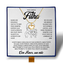 Para Minha Filha - Colar Coração Pérola Banhado a Ouro 18k